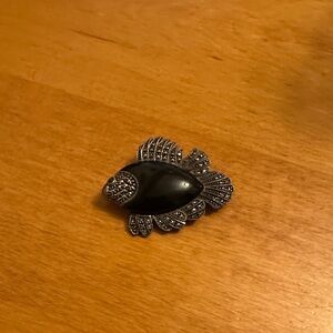 Black and Silver Fish Brooch